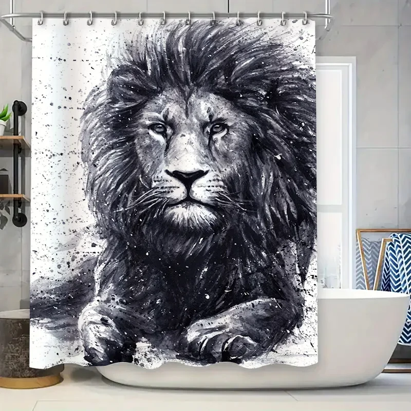 

Занавеска для душа «кошачий глаз», настраиваемый текстовый декор для ванных комнат, водоотталкивающая ткань с принтом и набором колец с крючками