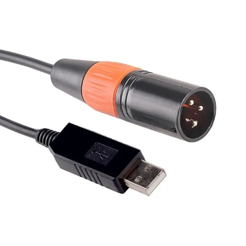 652F USB RS485 to DMX512 3Pin Adapter for PC Stage Lighting Controller Dimmer RS485 Converter Cable 1.5m