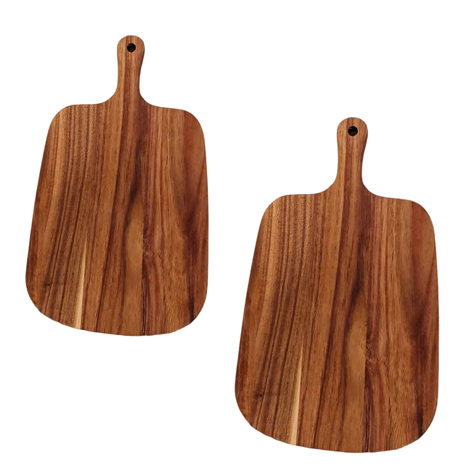 

Acacia wood cutting board with handle for kitchen and dining room. Decorative
