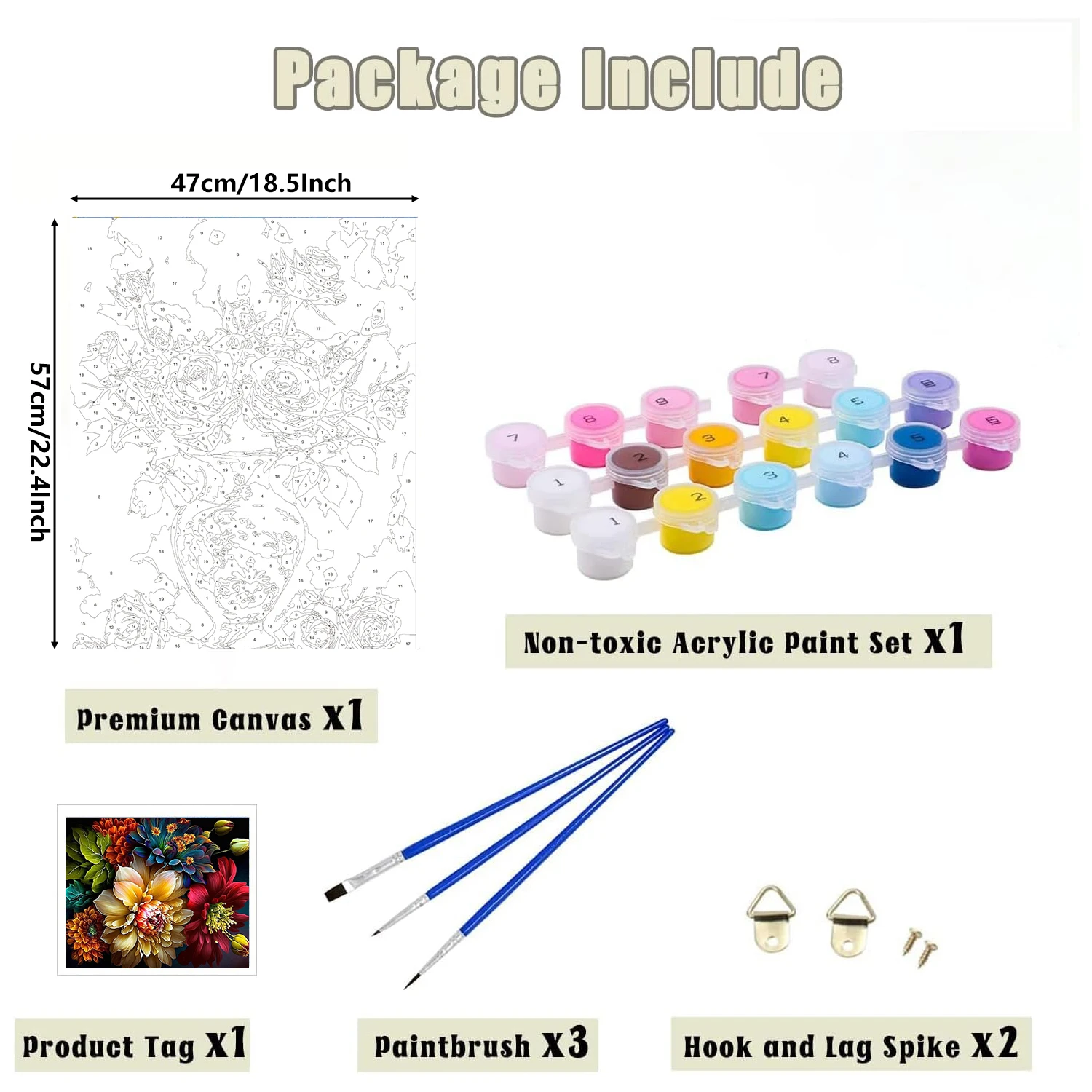 الزهور عدد اللوحة لتقوم بها بنفسك مجموعة الطلاء للبالغين الطلاء بواسطة أرقام قماش الاكريليك اللوحة مخصص الطلاء حسب عدد هدية #3