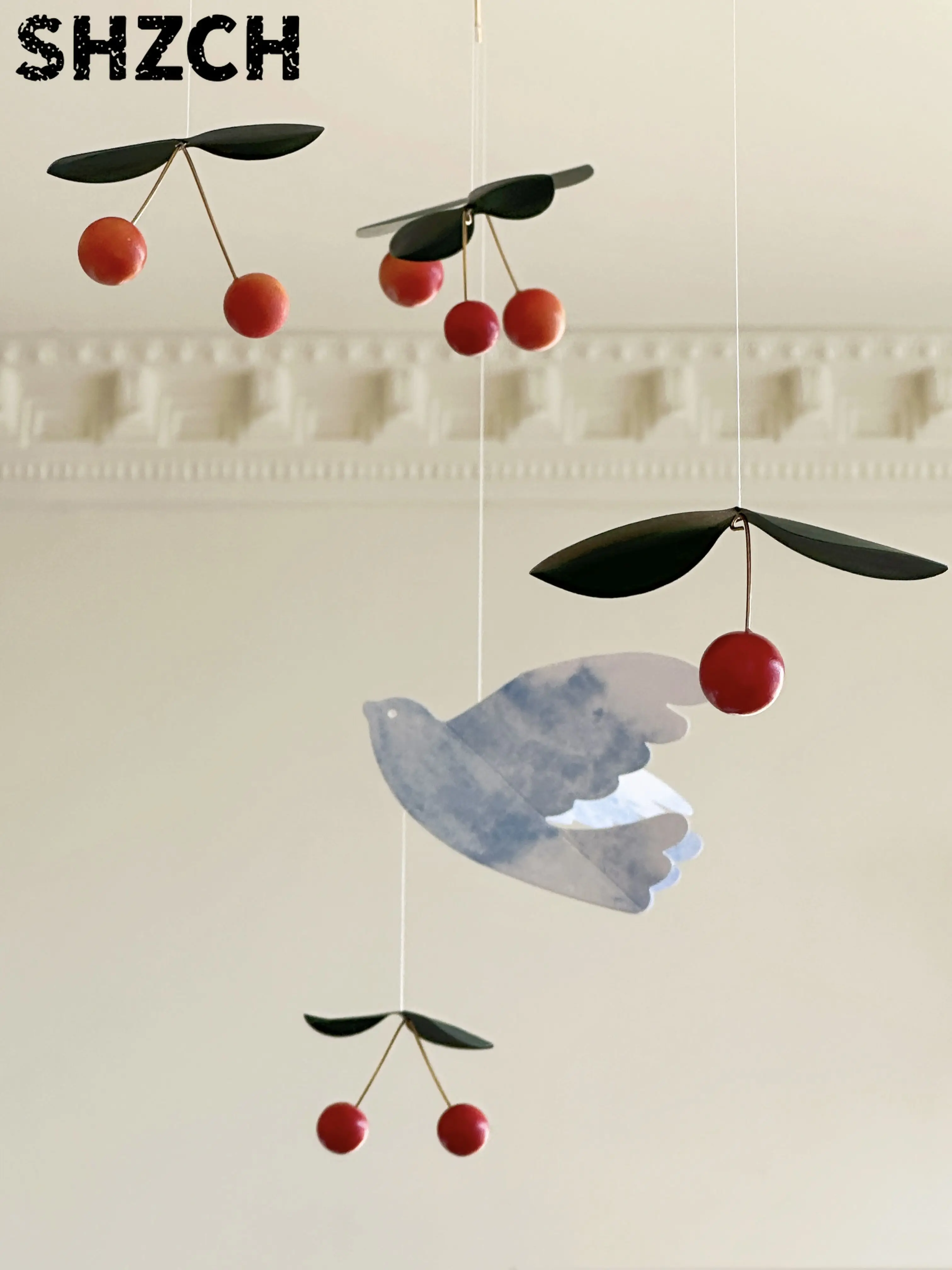 MOMO Peace Dove Cherry Bird Balance carillóndviento colgante danés colgantes para habitacióndniños