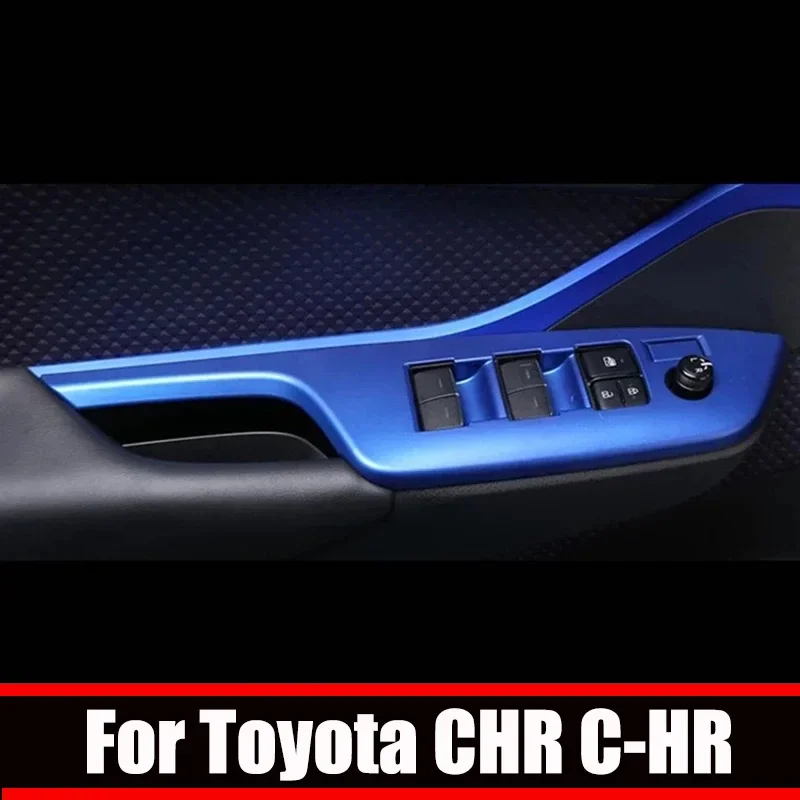 RHD LHD For Toyota CHR C-HR 2016- 2023 ABS black Front door armrest window lift button switch cover glass control panle trim