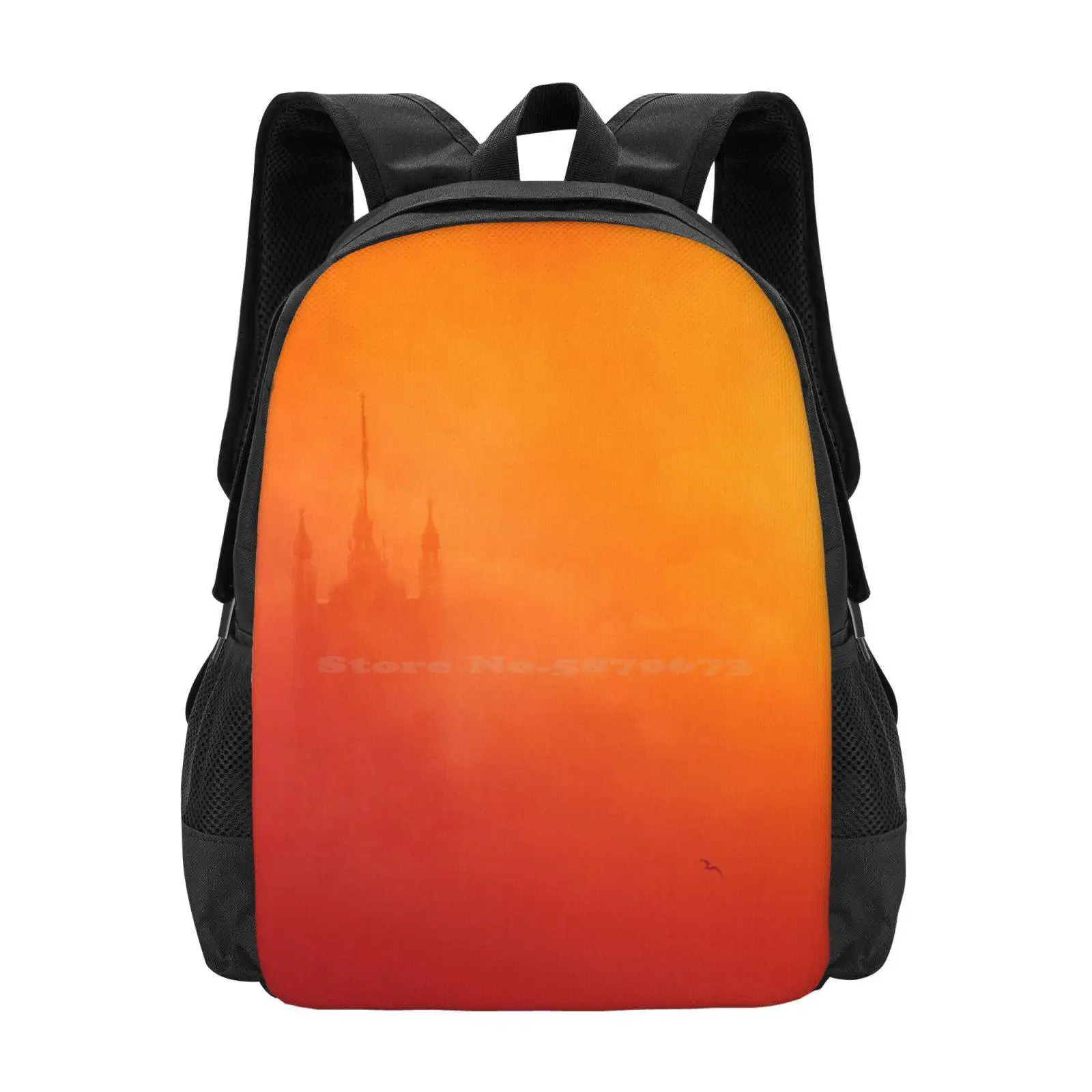 

The Big Smoke Hot Sale Schoolbag Backpack Fashion Bags Redtree Parliament Thames River Morning Urban Landscape Misty London