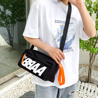 Durable canvas, simple and large-capacity single-shoulder bag, casual commuting crossbody bag for men and women