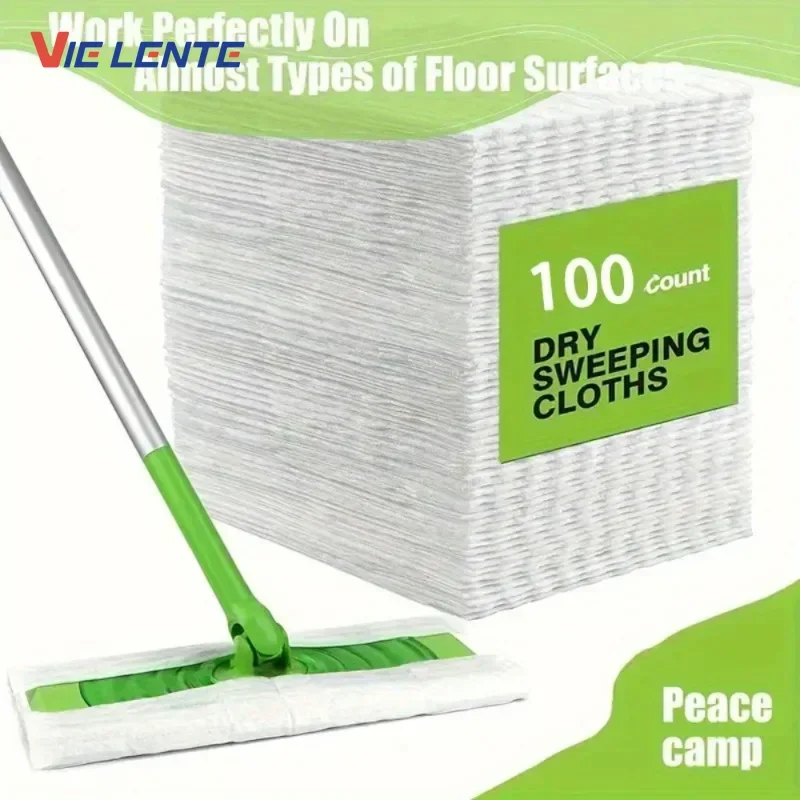 30/60/100pcs Dust Removal Paper Disposable Household Dust Removal Cloth Electrostatic Mop Pad Floor Tile Floor Cleaning Supplie