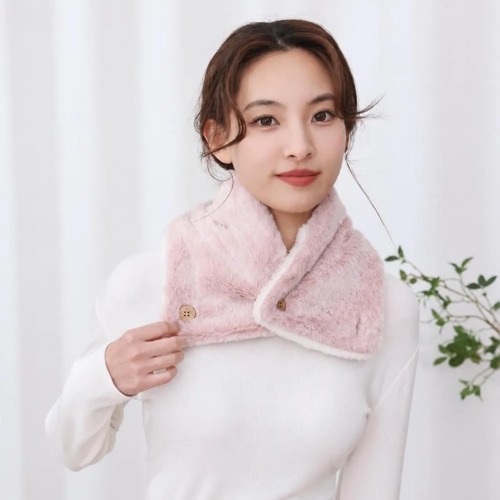 New Double-Layer Faux Fur Scarves Soft hickening Circle Scarf Warm Solid Color Ring Scarves Women