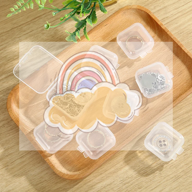 

Коробка для хранения из полипропилена, мини-прозрачный пластиковый чехол, контейнер, квадратная прямоугольная упаковочная коробка для ювелирных изделий, бусин, мелких предметов