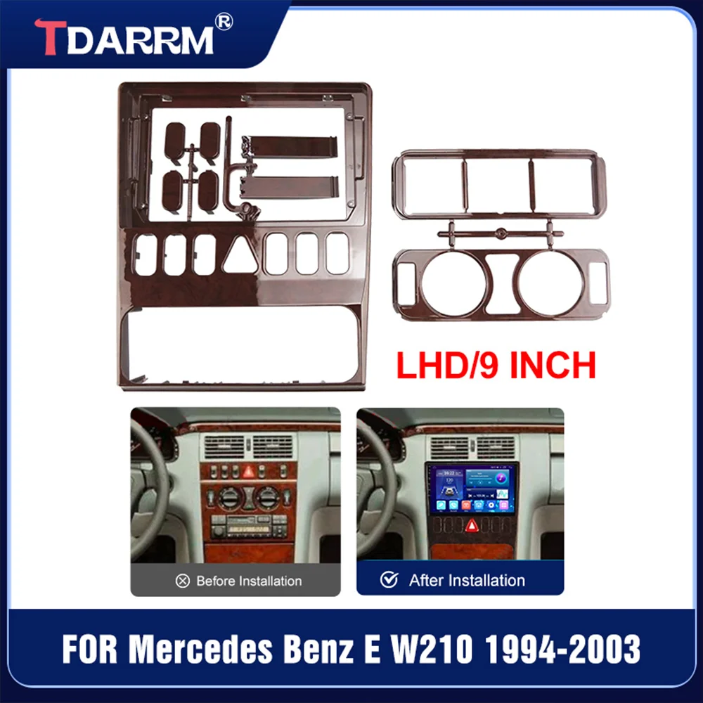 

Автомобильный радиоприемник для BENZ E-Class W210 1994-2003, автомобильная стереосистема, монтажная панель на приборной панели, 9-дюймовая рамка, универсальный комплект лицевой отделки Android 2 Din
