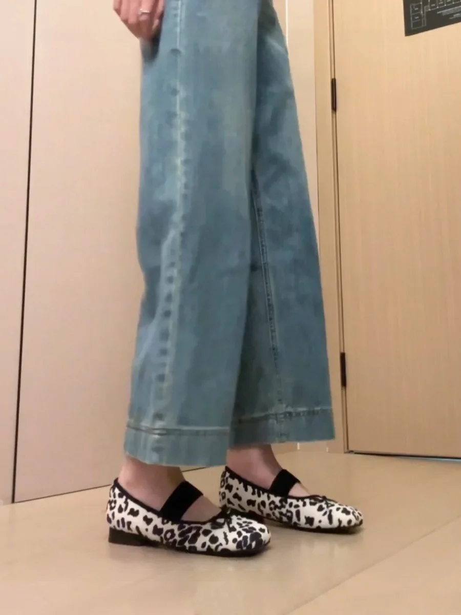 ballet-flat-mary-jane-oes-women's-leopard-print-slip-on-flats-knot-square-head-faionable-korean-sle-footwear