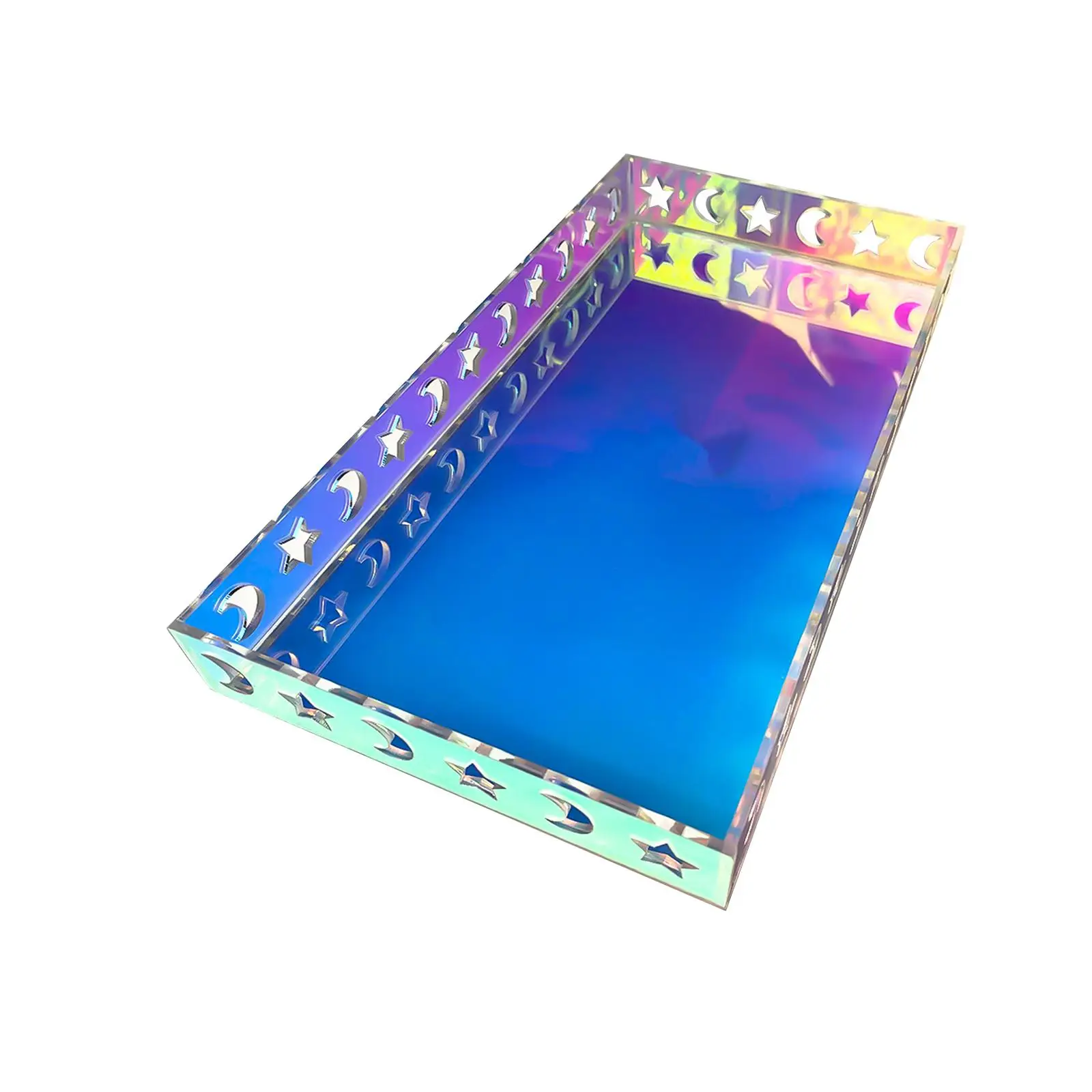 Iridescent Acrylic Bathroom Tray Storage Breakfast Iridescent Perfume Tray Vanity Tray for Dresser Bedroom Kitchen Coffee Table