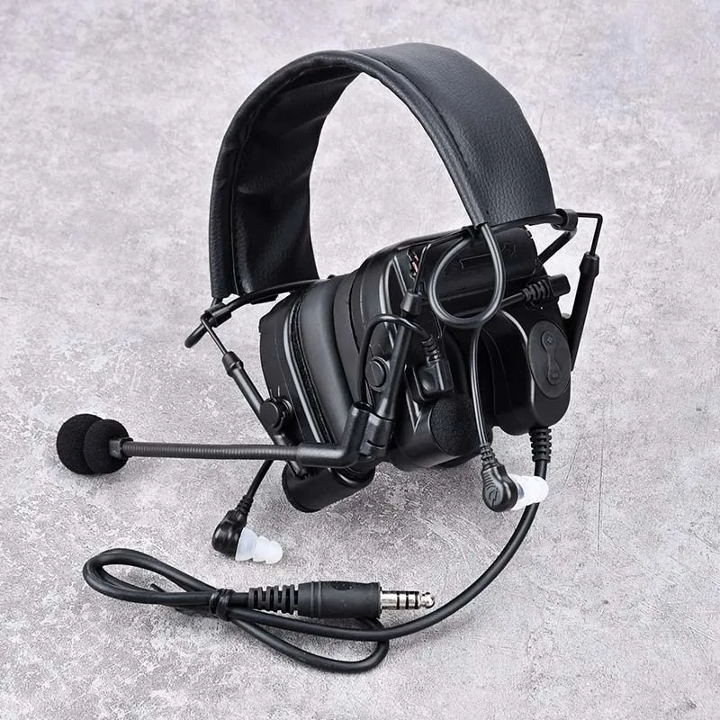 Tactical Headworn Communication Headset C4U Electronic Shooting Earmuff Outdoor Noise proof Headset 7.0 Standard Interface PTT