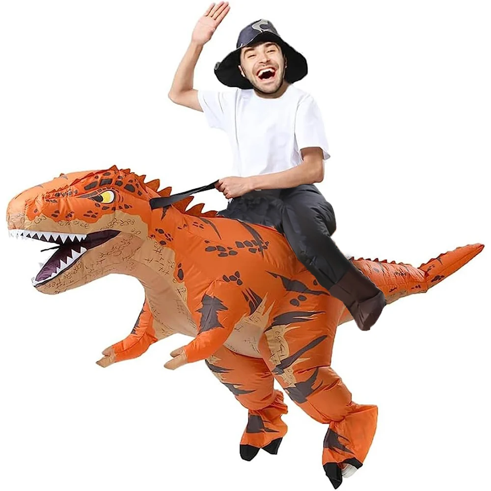 Inflatable Riding Dinosaur Adult Funny Cosplay Blow-up Halloween Holiday Theme Party T-REX Costume Tyrannosaurus Party Apparel