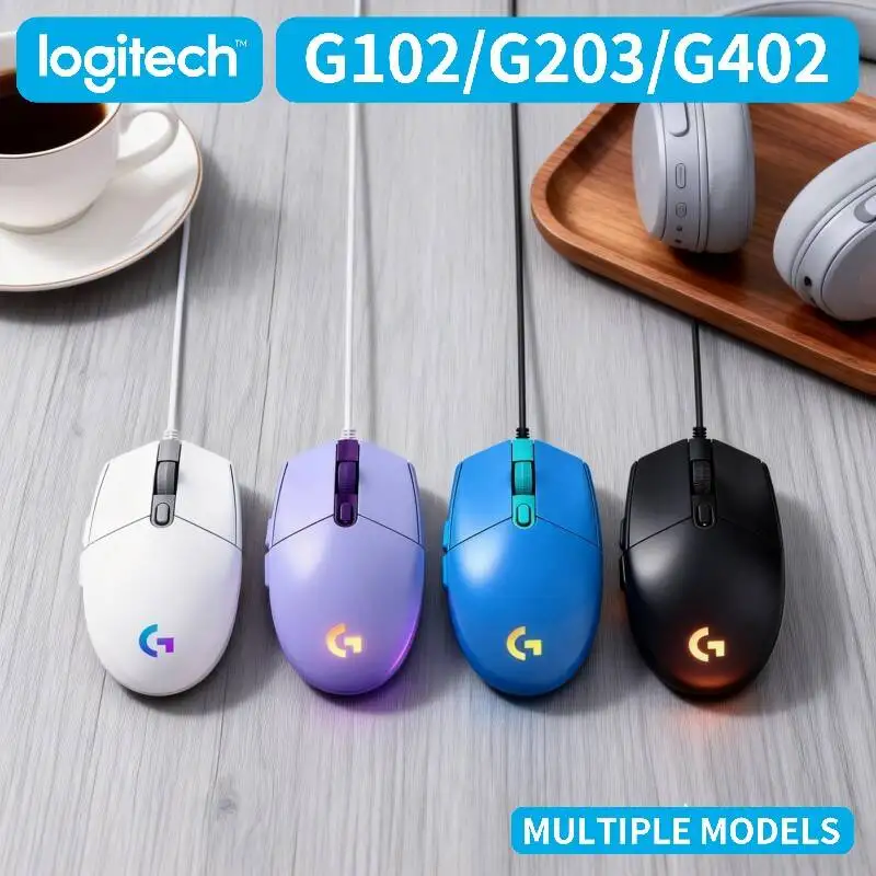 

Gaming Mouse Wired Logitech G102 G203 G402 High Precision Adjustable DPI RGB Backlit for Laptop and Desktop PC Logitech G203