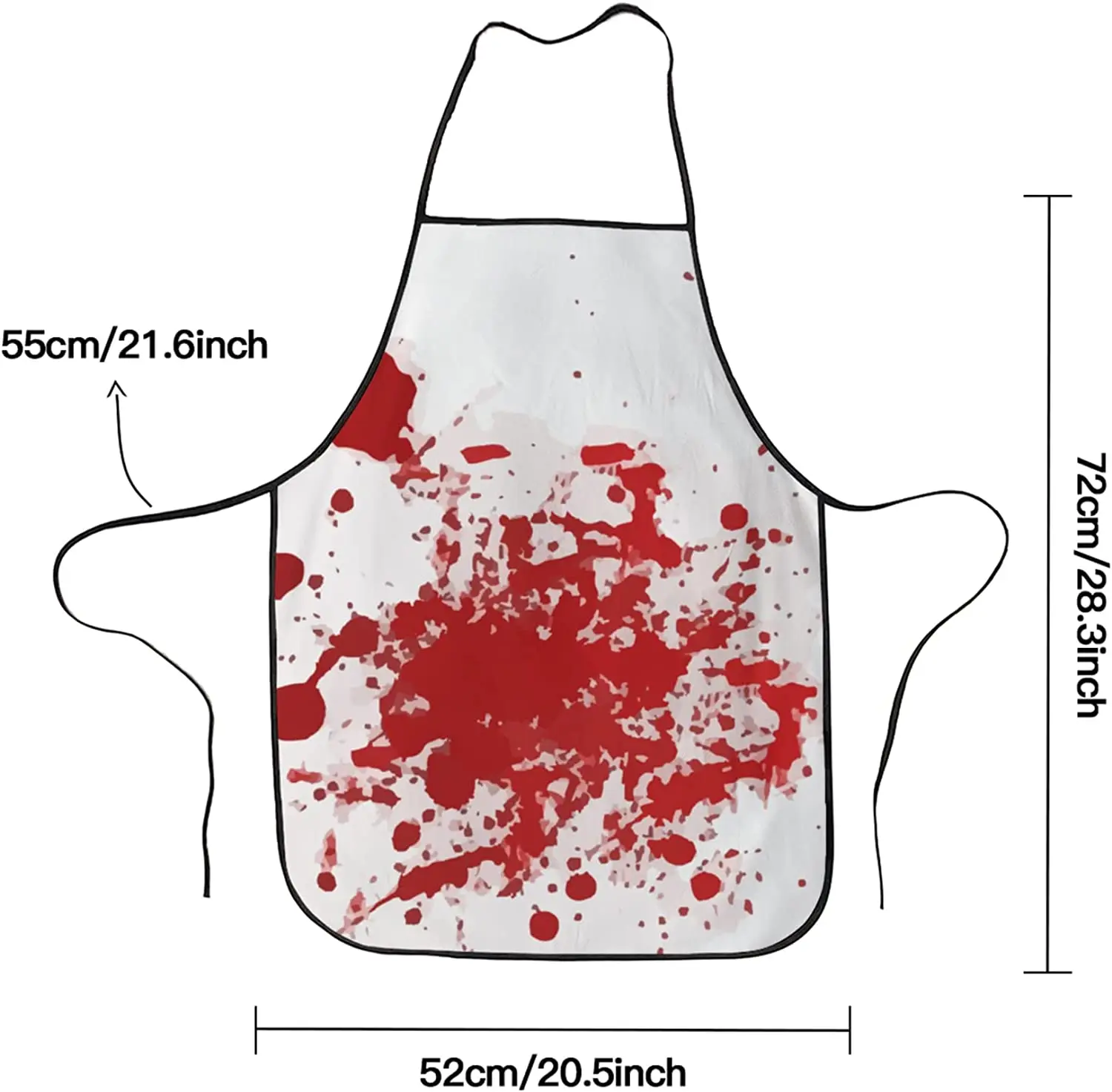 Halloween Blood Splatter Apron Kitchen Apron Women Men Chef Apron with Extra Long Ties Waterdrop Resistant Apron for Holiday BBQ