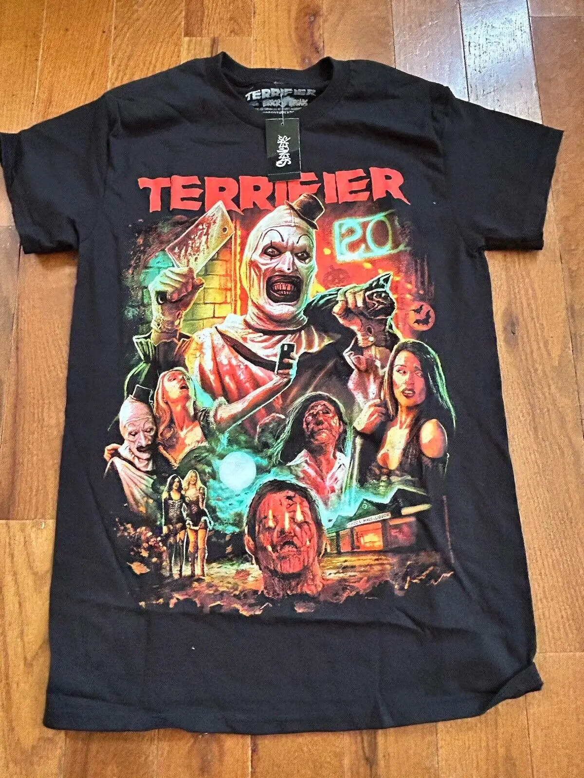 

Terror Threads Terrifier Shirt Adult Small NWT Movie Scene Montage