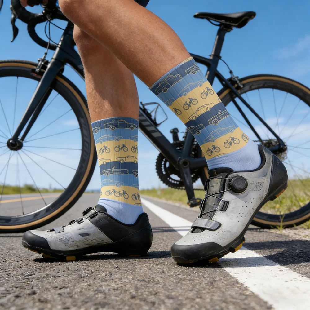 

Летние велосипедные носки унисекс Aero Bike Team для мужчин и женщин, нескользящие, с силиконовым гелем, дышащие, профессиональные, для гонок, спортивные, Calcetines Ciclismo