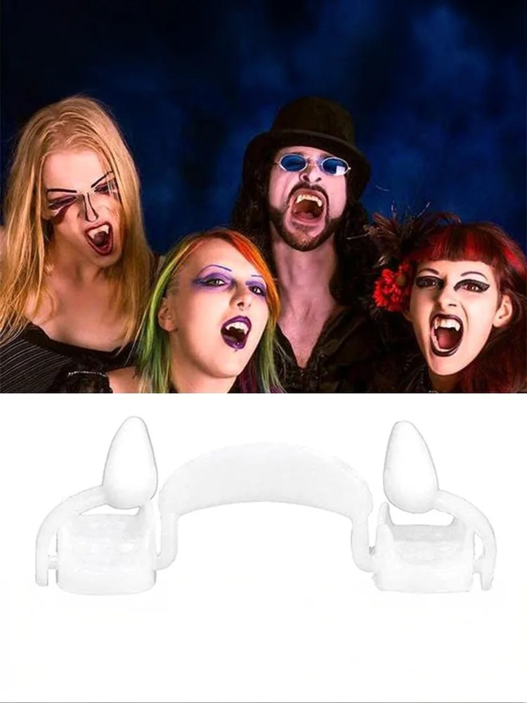 Vampirzähne Zahnprothesen Fangzähne Klassisches PP Halloween-Party Cosplay-Requisit Halloween-Kostüm Party-Zubehör – Detail 7