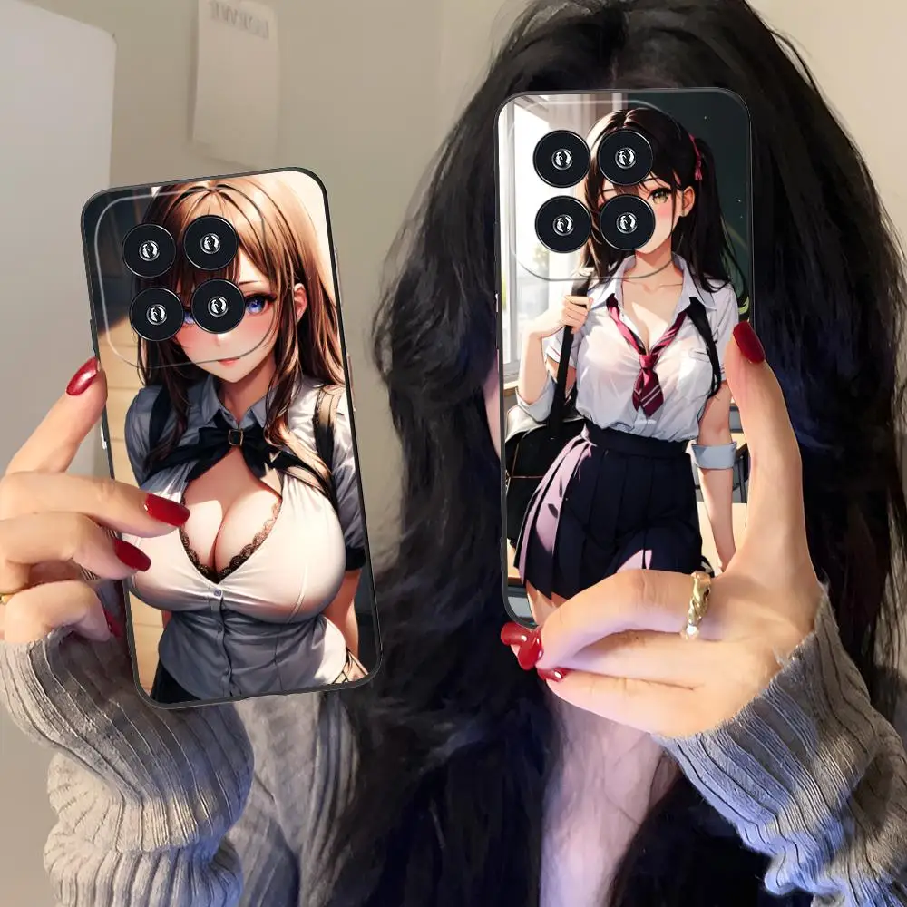 JK زي مدرسي فتاة جراب هاتف ل Xiaomi 15 14 13 12 Mi 11 T Ultra Lite Pro S X 5G الطباعة الملونة واقية جميلة فاخرة #3