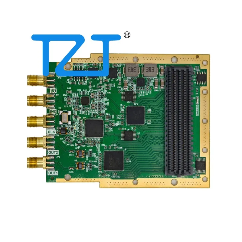 

TZT FMCADDA-9643-9122 2-канальный 14-битный АЦП 250 м + 2-канальный 16-битный ЦАП 1,2 ГБ Высокоскоростная дополнительная карта FMC Карта сбора данных