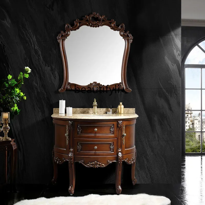 

Arc imported oak European bathroom cabinet bathroom washbasin cabinet combination