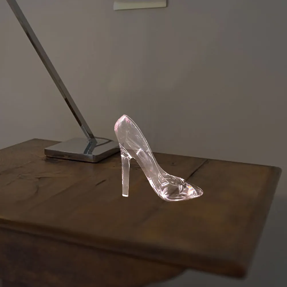 2Pcs Crystal Shoe Ornament Clear High Heel Decor Birthday Wedding Home Accent Princess Table Decoration High Heel Ornament