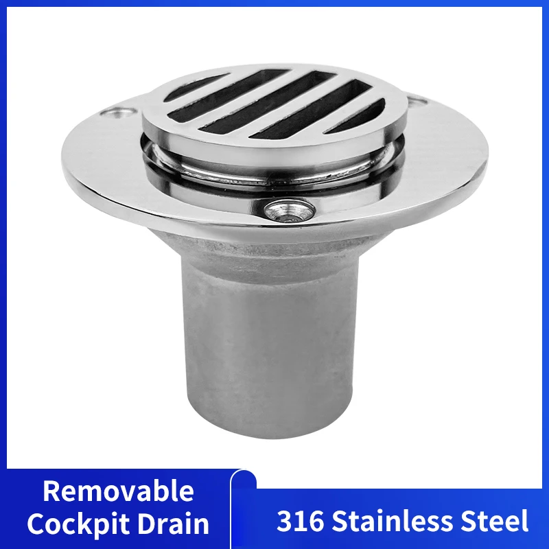 

Alastin 38mm Marine Removable 316 Stainless Steel Deck Drain For Boat Yacht Floor Deck Drainage Rowing Boats Fittings