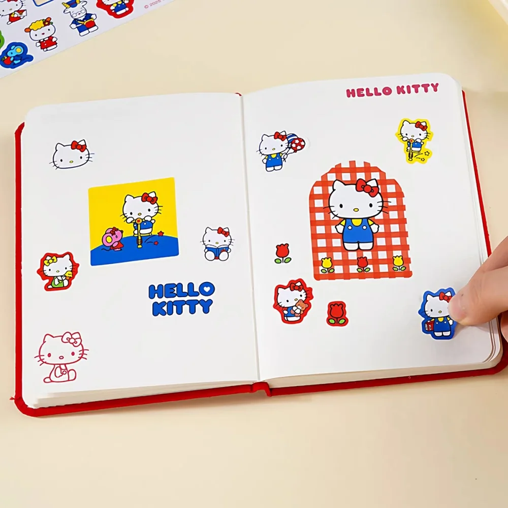 Genuine Sanrio Hello Kitty Stickers Cute Cartoon Kt Cat Toys Sticker Students Scrapbooks Phones Mug Decor Decals Girls Gifts