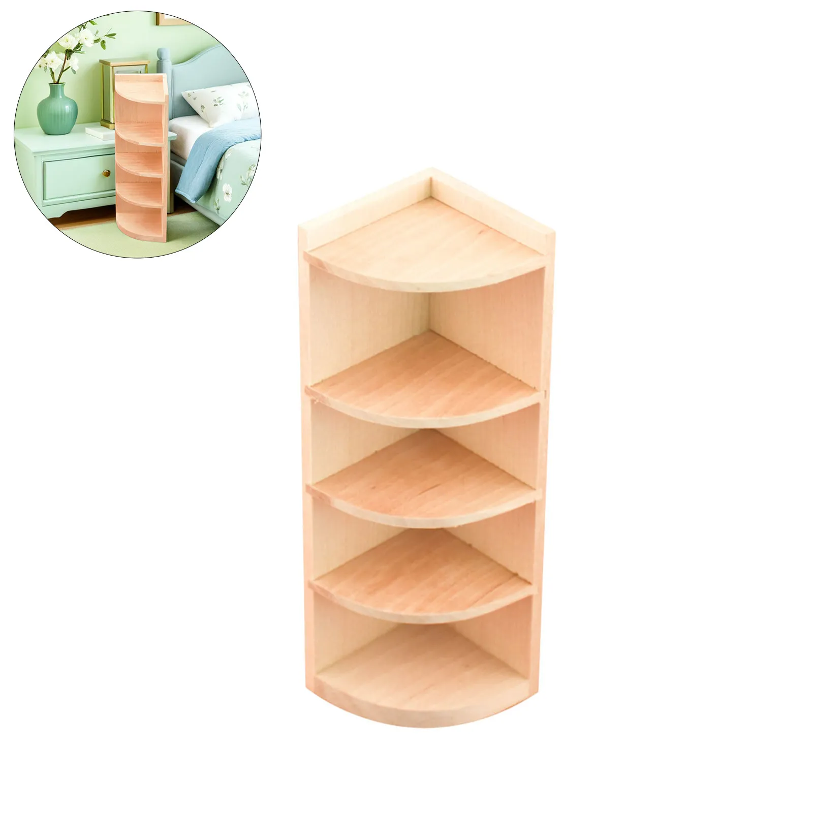 

1 шт. миниатюрный угловой шкаф-имитация деревянного книжного шкафа, имитационный реквизит, аксессуар для кукольного домика, декор для дома, украшение для полки