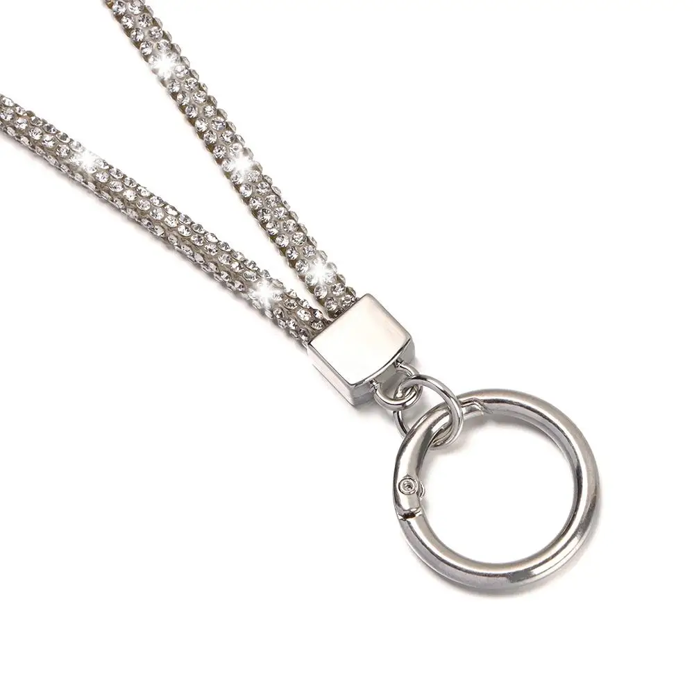 Glitter Bling Bling Keychain Chain Straps Rhinestone Phone Lanyard Hanging Cord Crystal Anti-lost Rope