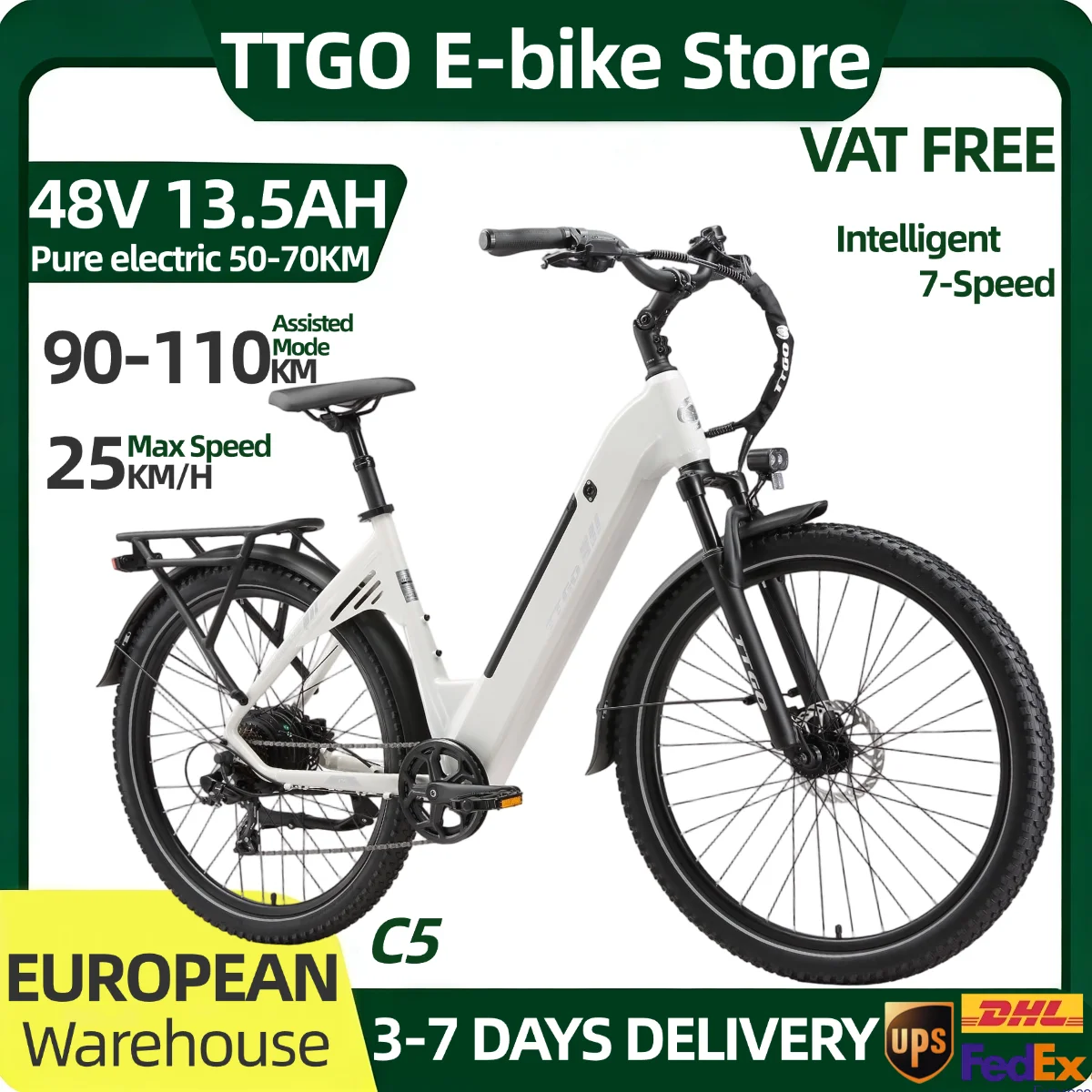 Ttgo C5 48V 13,5Ah Elektrofahrrad für Erwachsene, Aluminiumrahmen