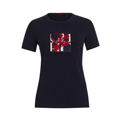 CHCH Women's T-shirt Summer New High Quality Round Neck Embroidered Texture Top