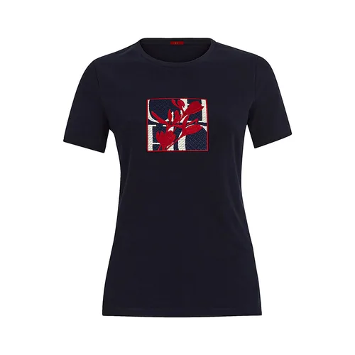 CHCH-Camiseta para mujer, novedad de verano, Top con textura bordada y cuello redondo de alta calidad