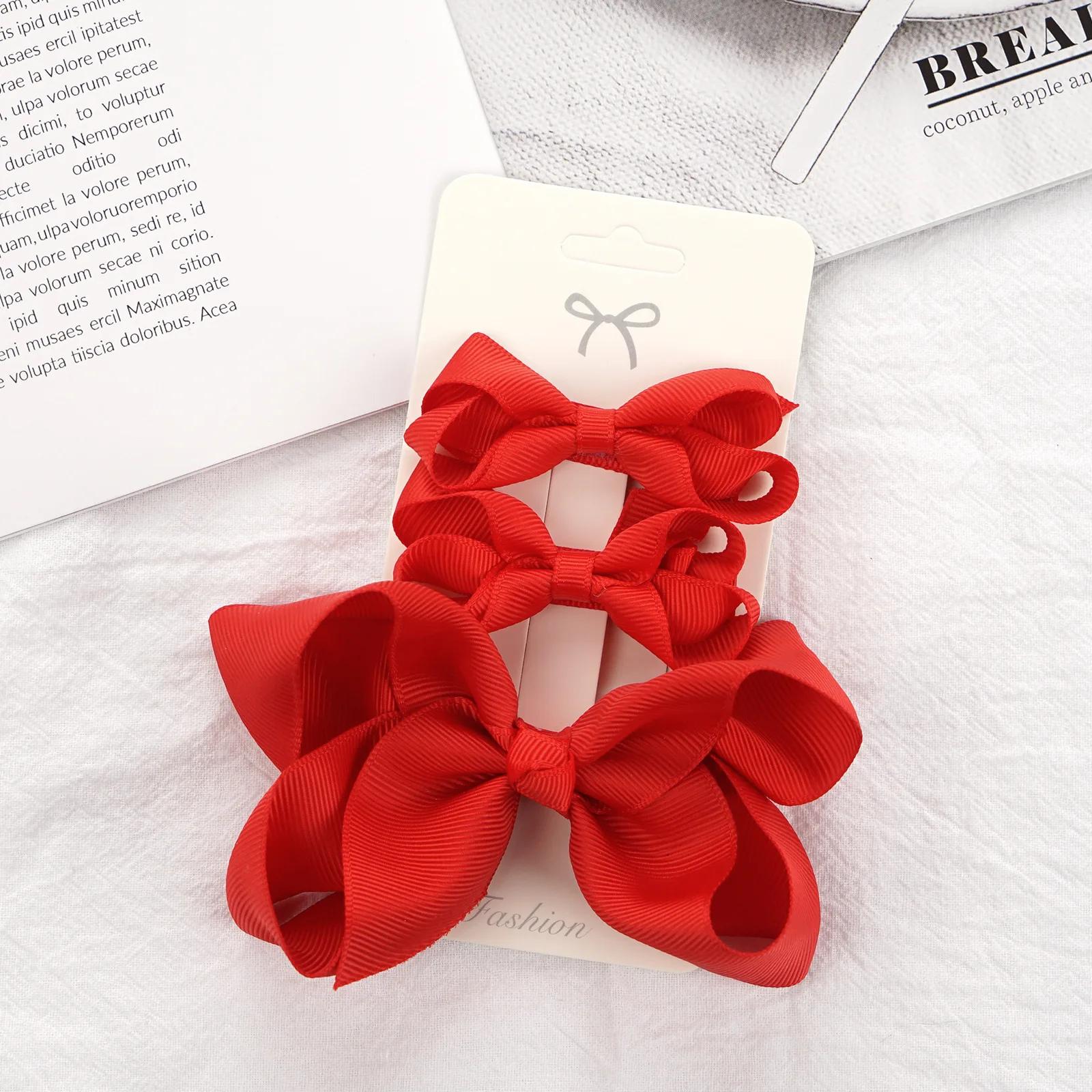 1 Set Solid Colorful Bow Hair Clip Hair Accessories White Red Bow With Clip Bowknot Hairpin Clip Barrettes For Girls Kids