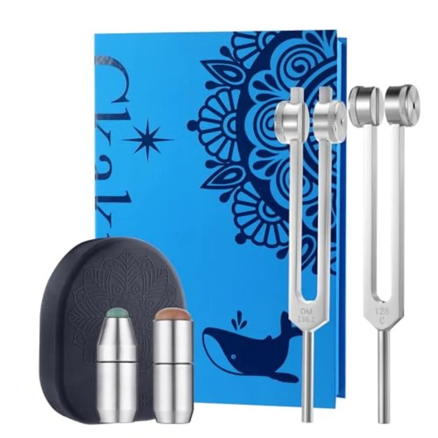 

Ckakra Weighted Tuning Forks Set with Genuine Gemstone Base Complete Set for Effective Sound Therapy Gem-Feet for Deeper Resona