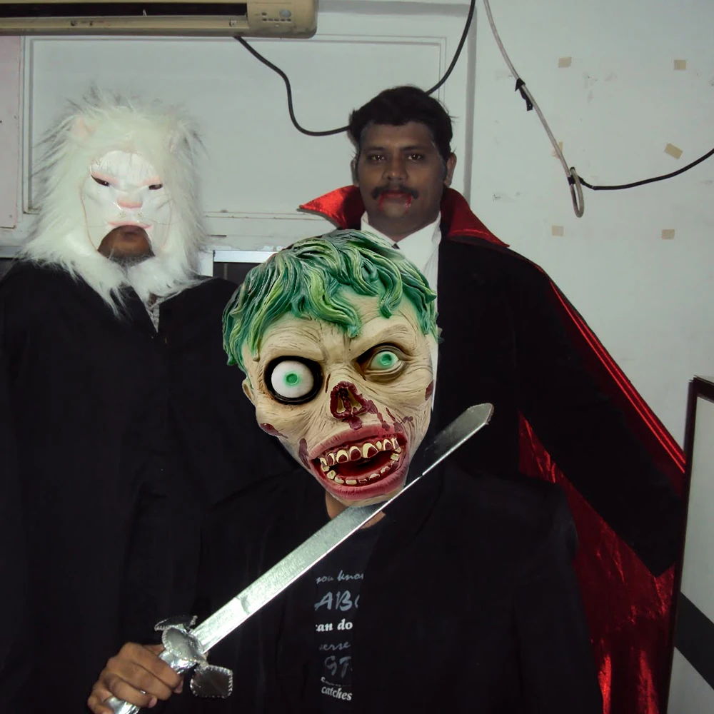 Crânio Zumbi Fantasias de Cosplay Adereços, Pântano assustador Monstros, Esqueleto, Capacete de látex, Festa de vestir Halloween