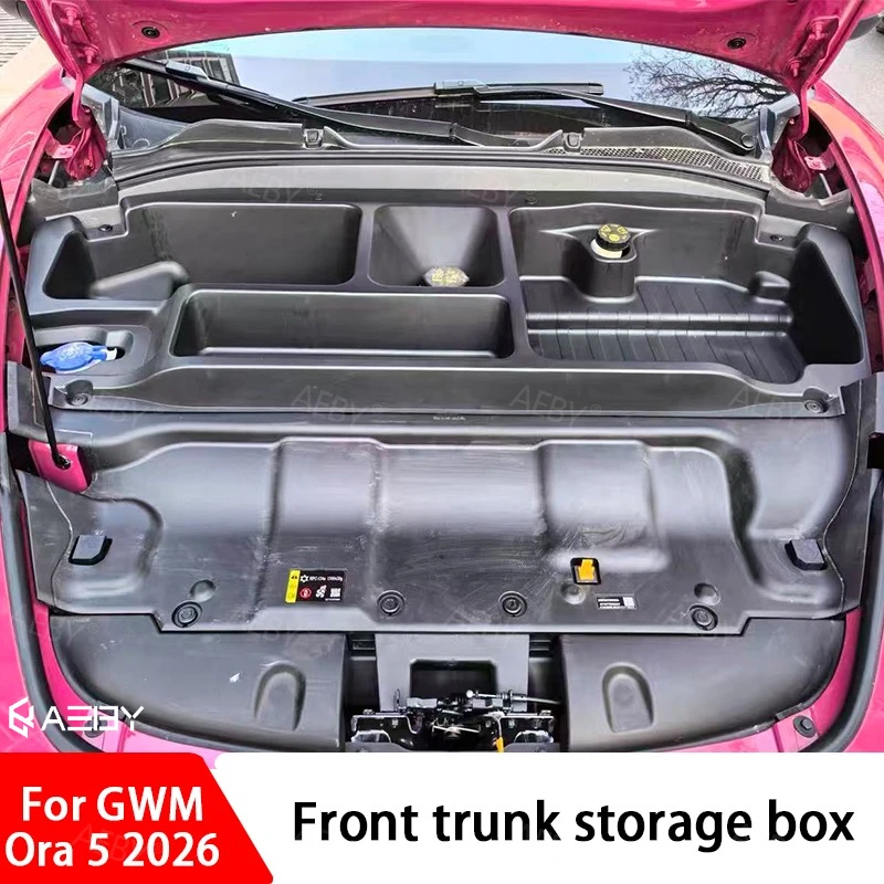 For GWM Ora 5 2026 ABS Plastic Tray Front trunk storage box Frunk Storage Box Frunk Organizer Tray Modification Auto Accessories