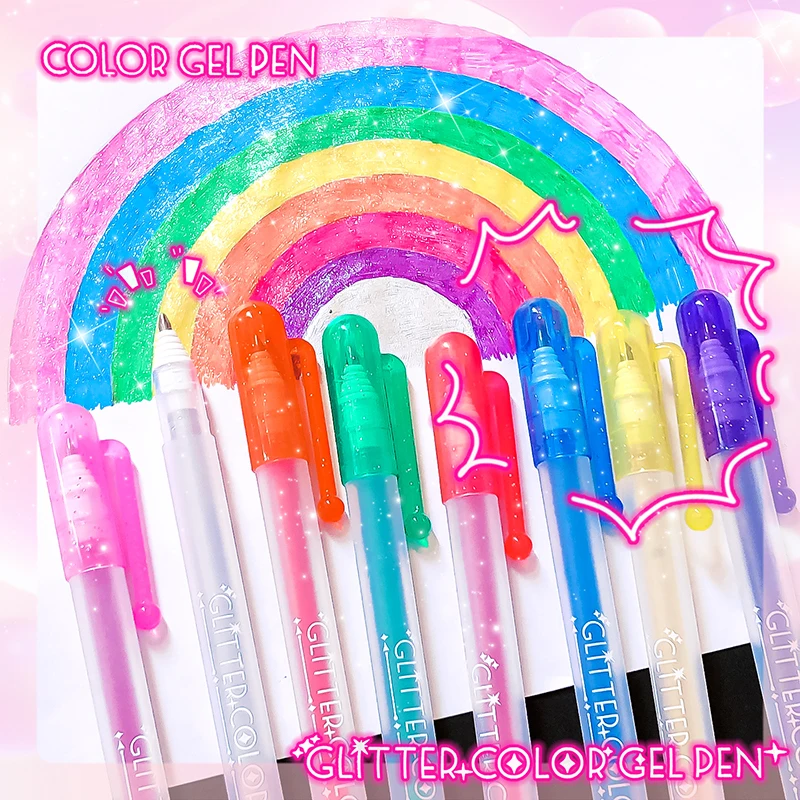 

Кавайные эстетические канцелярские товары, товары для рисования «назад в школу», ручки для рисования, гелевая ручка для граффити, маркеры цветные, ручка-вспышка