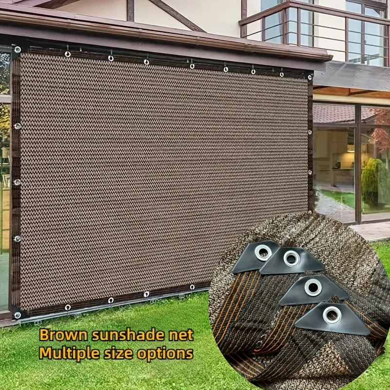 90% Coffee Color Sunshade Net - 1pc Sunshade Cloth - Suitable for Garden Patio, Plant, Greenhouse, Outdoor Pavilion, Lawn