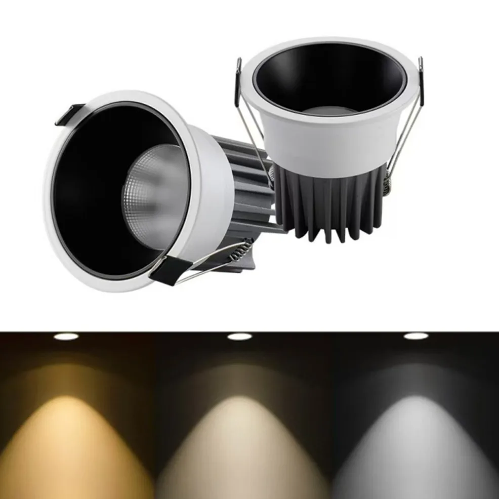 

Встраиваемый светодиодный потолочный светильник COB с регулируемой яркостью, алюминиевый, 5W/7W/10W/15W/20W, AC90V-260V, для домашнего освещения внутри помещений