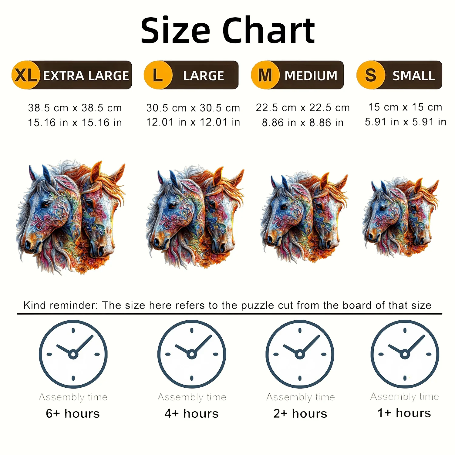Horses Cats Turtles Wooden Puzzle - Uniquely Shaped Animal Puzzle, Adult Relaxation Gift, Exquisite Boxed Decorative Artwork