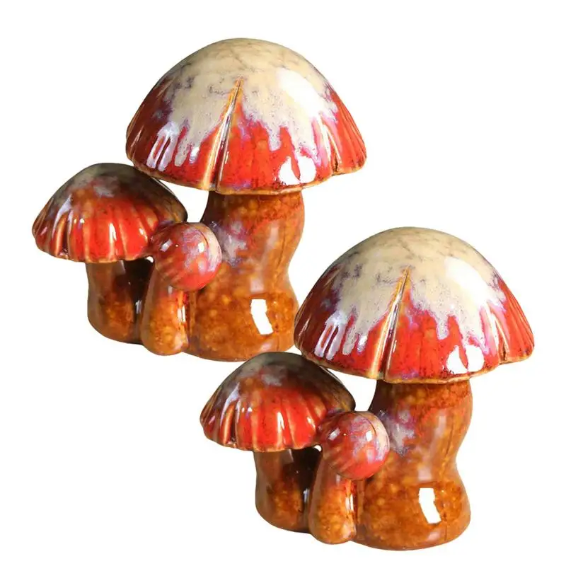 Mushroom Toilet Caps 2pcs Cute Mushroom Covers Toilet Bathroom Decor Mushroom Resin Toilet Bolt Covers Mushroom Sculpture Statue