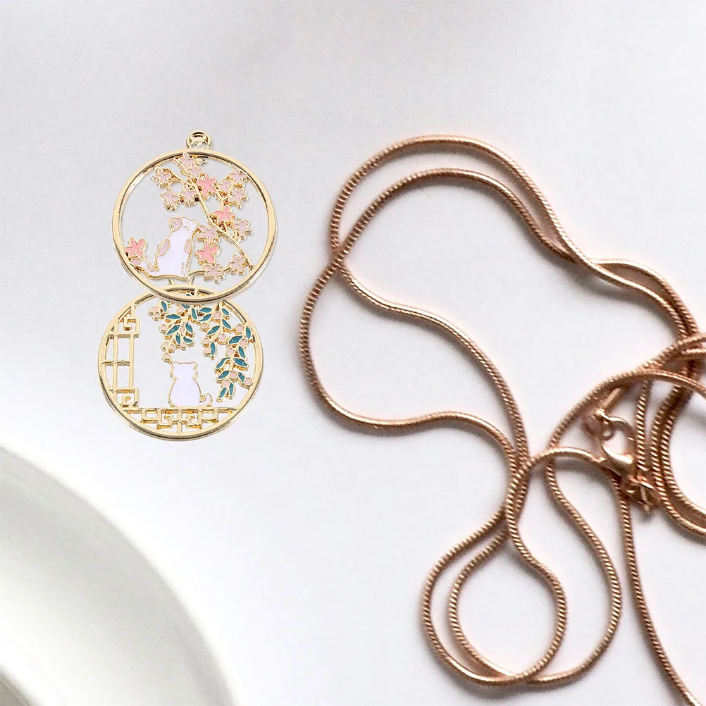

10 Pcs Pink Cute Cat DIY Jewelry Making Accessories Vintage Necklace Findings Zinc Alloy Decorative