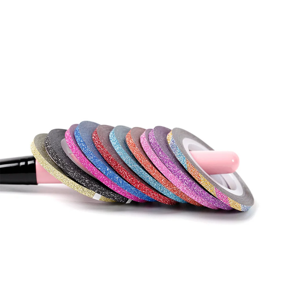 

14Pcs Glitter Line Nail Art Tape Back Adhesive Striping Tool Easy Apply Remove Design Various Color Options Nail Tape
