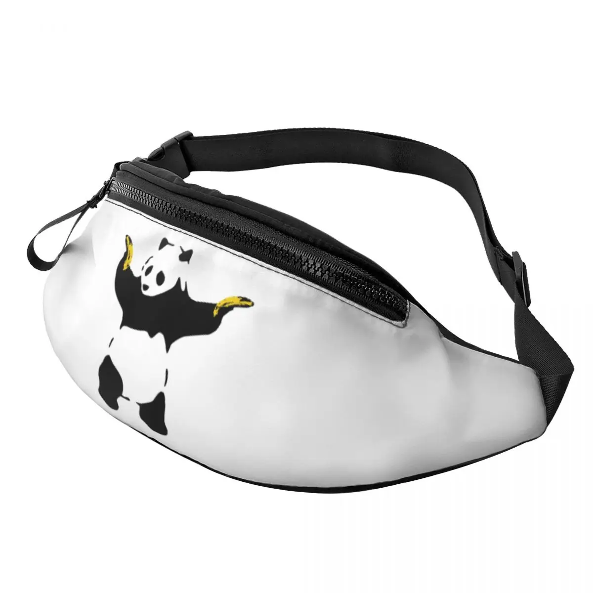 Bad Panda Com Bananas Fanny Pack Homens Mulheres Banksy Graffiti Street Art Crossbody Saco Da Cintura para Camping Biking Telefone Money Pouch