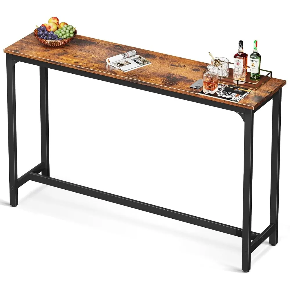 63 inch Bar Table, Bar Height Pub Table, Counter Height Bar Table, Rectangular High Top Kitchen & Dining Counter Tables