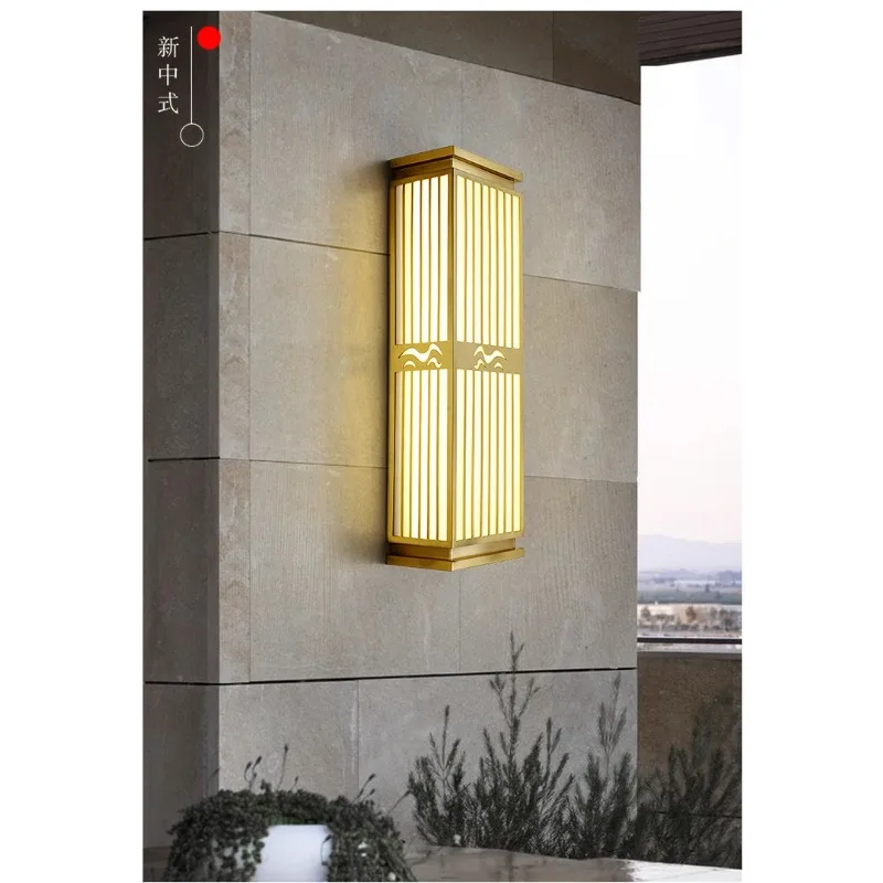 All copper door headlightsEntrance doors, new Chinese wall lights, villa outdoor exterior wall lights, Chinese outdoor