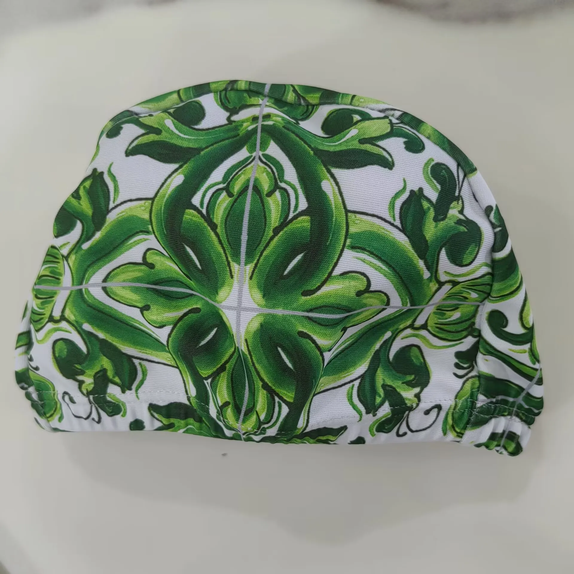 2026 New Children's Swimsuit Green Floral Pattern One Piece Swimsuit With Swim Cap for Girls Toddler Baby Girl Bathing Suit - view 6