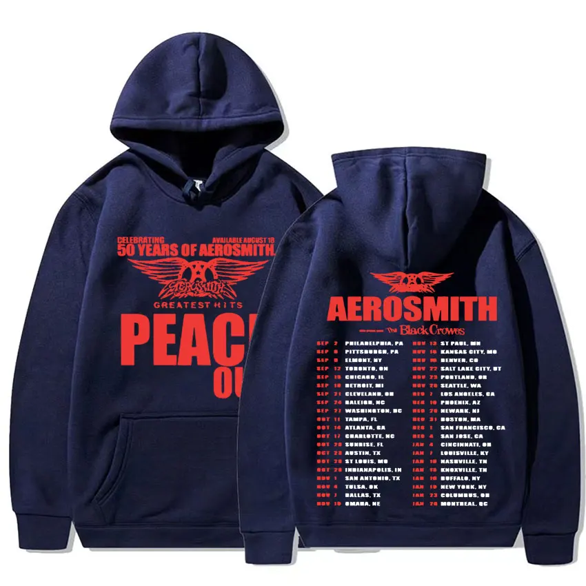 50 Years of Aerosmith Greatest Hits Peace Out Tour Hoodie Men's Clothing Hip Hop Vintage Fantasy Apparel Y2k Tracksuit Pullovers