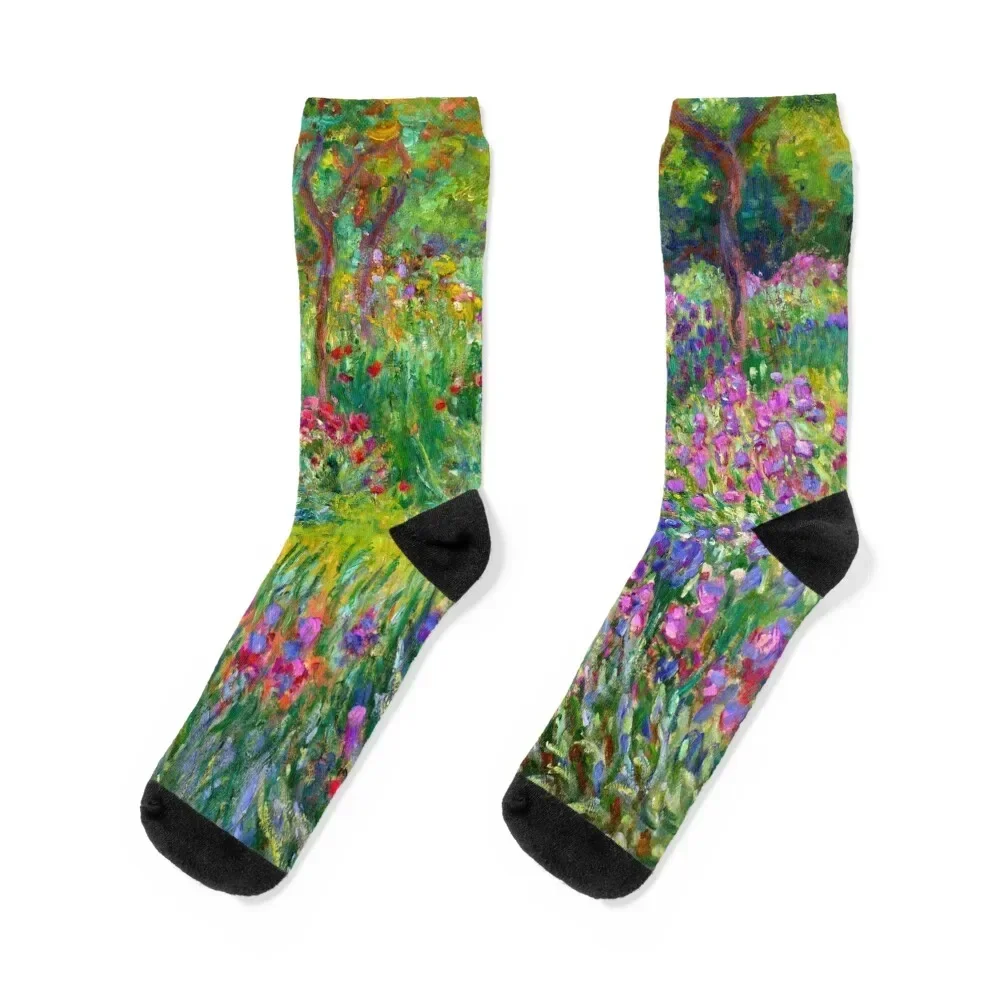 

Monet : The Iris Garden At Giverny Socks compression shoes heated anti-slip Men's Socks Women's