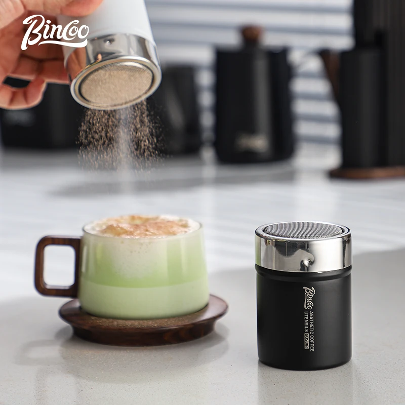 Bincoo powder spreader coffee powder cocoa powder matcha powder sieve tube 304 powder sifter coffee latte art printing mold